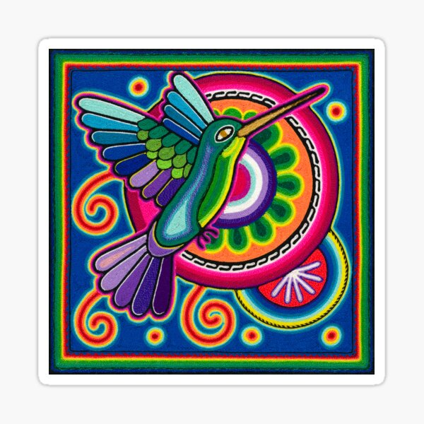 Item preview, Huichol hummingbird with hikuri designed and sold by aramara-huichol.