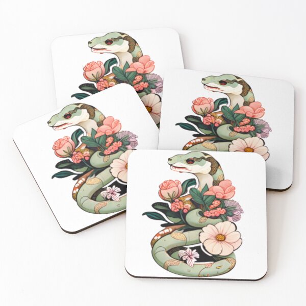 Item preview, Snake in the flowers designed and sold by CritterStickers.
