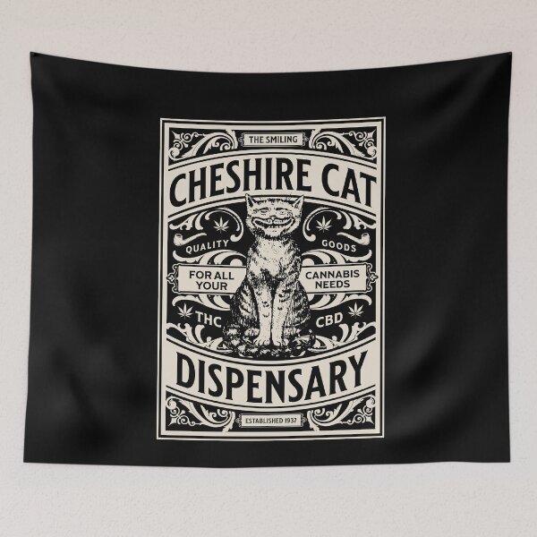 Item preview, Cheshire Cat Dispensary Weed Alice in Wonderland Trippy designed and sold by PUFFYP.