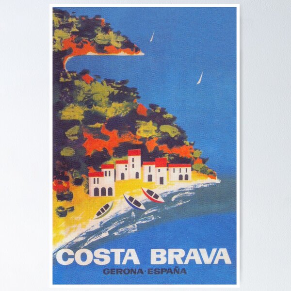 Item preview, Costa Brava, Spain Vintage Travel Poster designed and sold by vintagevivian.