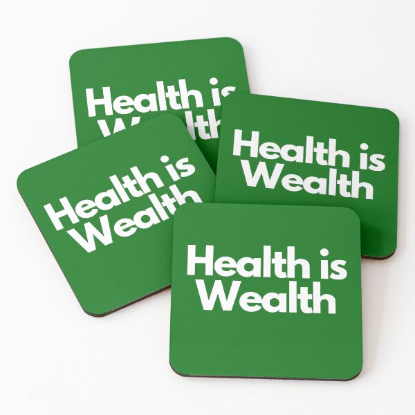 Item preview, Health is Wealth Triathlon White on Green motivation lifestyle designed and sold by Triathlongram.