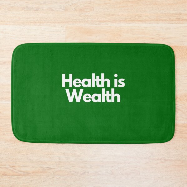 Item preview, Health is Wealth Triathlon White on Green motivation lifestyle designed and sold by Triathlongram.