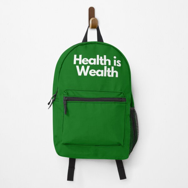 Item preview, Health is Wealth Triathlon White on Green motivation lifestyle designed and sold by Triathlongram.