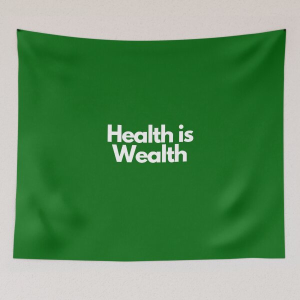 Item preview, Health is Wealth Triathlon White on Green motivation lifestyle designed and sold by Triathlongram.