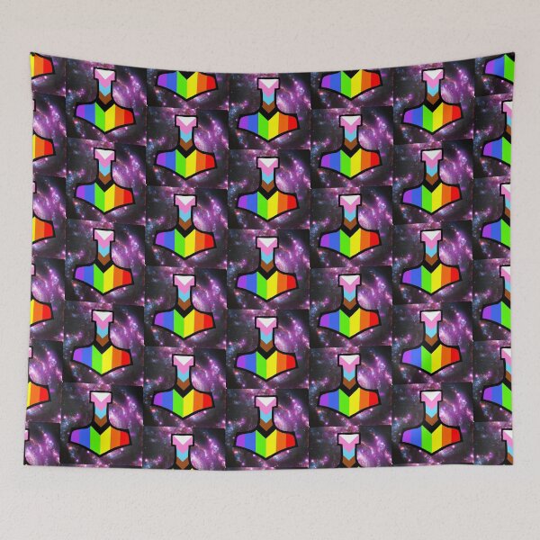 Item preview, Progressive Pride Mjolnir Galaxy designed and sold by Ælfbear Art.