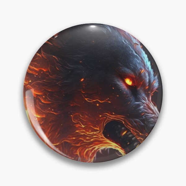 Item preview, burning head wolf v2 designed and sold by warzin.