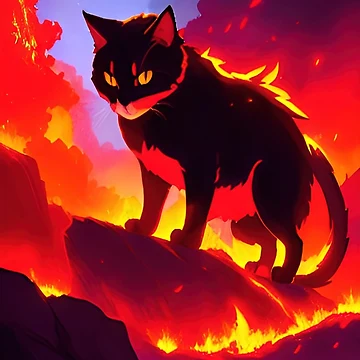 Artwork thumbnail, Fire Elemental Cat by RockingPandS