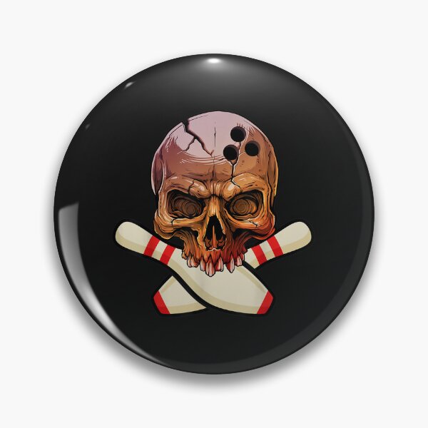 Item preview, Retro Bowling Pins Skull Skeleton Head Bowling Ball designed and sold by FireworksonTe.