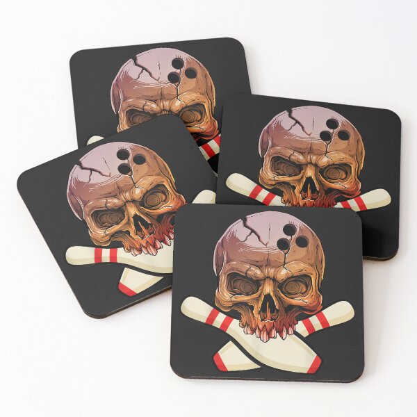 Item preview, Retro Bowling Pins Skull Skeleton Head Bowling Ball designed and sold by FireworksonTe.