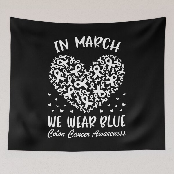Item preview, In March We Wear Blue For Colon Cancer Awareness Heart designed and sold by betslarkrahme.