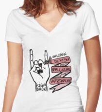 Fight Back! Women's Fitted V-Neck T-Shirt