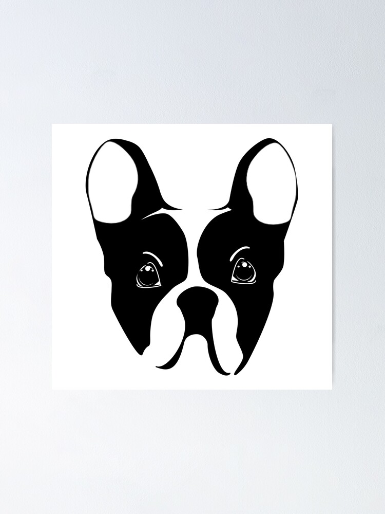 Poster Bouledogue Francais Chiot Noir Blanc Par Maarta Redbubble