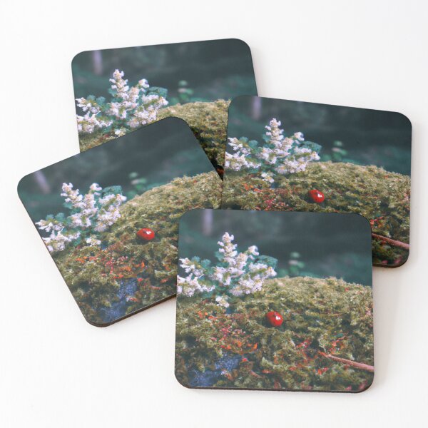 Item preview, Ladybug Perched on a Mossy Stone designed and sold by sphygen.