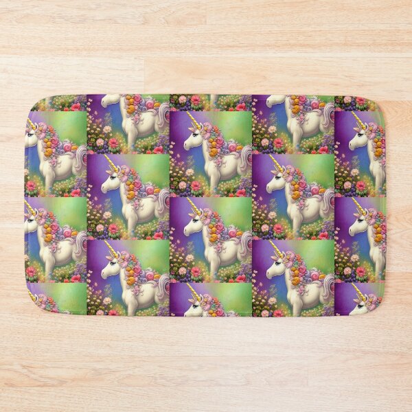 Item preview, Unicorn Colorful Flowers Rainbow designed and sold by purplesensation.