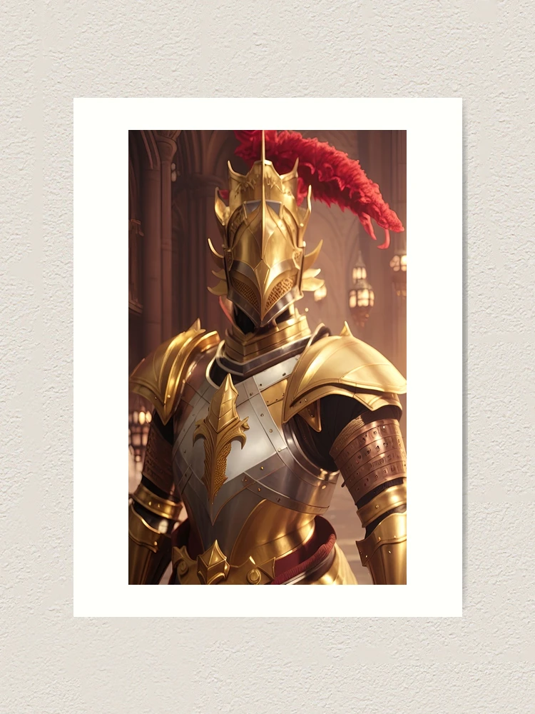 Thumbnail 1 von 3, Kunstdruck, Goldener Ritter designt und verkauft von RockingPandS.