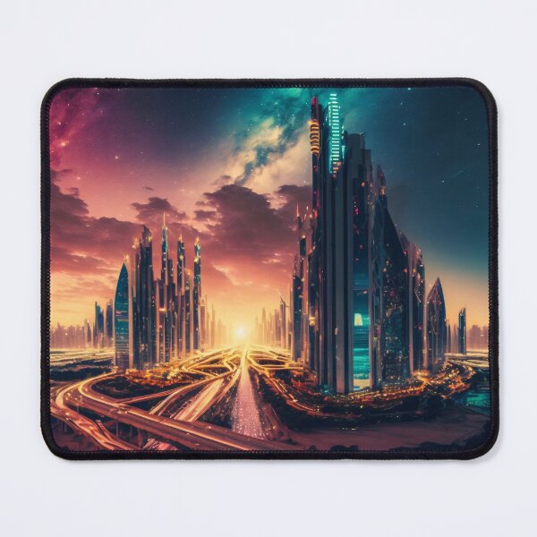 Item preview, Smart city skyline with colorful milky way skyscrapers designed and sold by Marc Alexander Kunze.