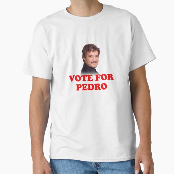 Vista previa del artículo con la obra «Vota por Pedro Pascal», diseñado y vendido por snazzyseagull.