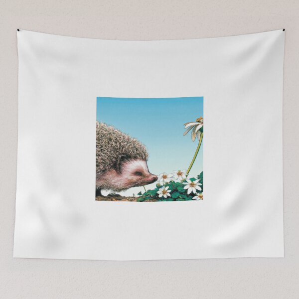 Item preview, A Charming Painting of a Hedgehog Sniffing Flowers designed and sold by sphygen.