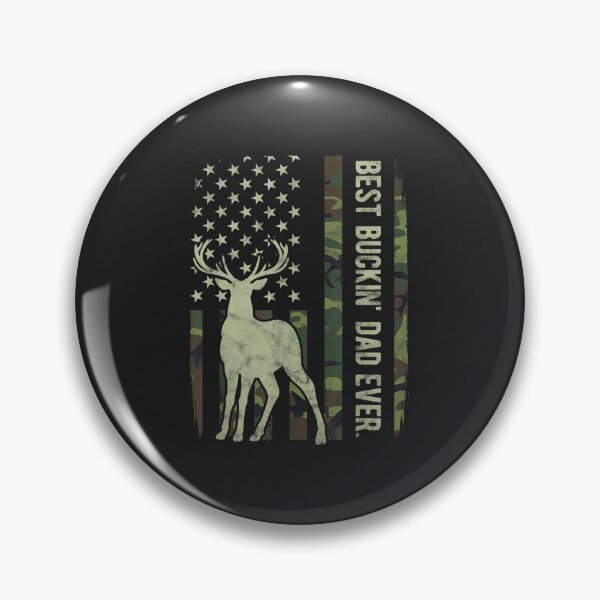 Item preview, Mens Best Buckin' Dad Camouflage American Flag Deer Hunting designed and sold by kimseezaeig53.