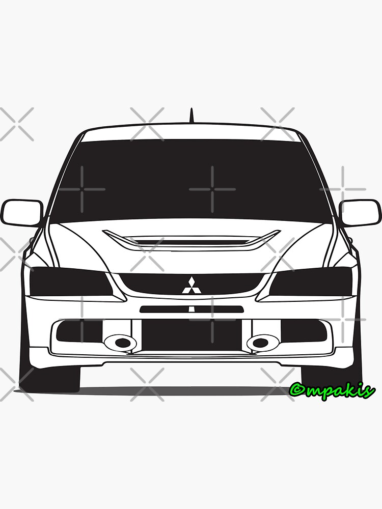 MITSUBISHI STARION and EVO9 Stickers自動車/バイク ...