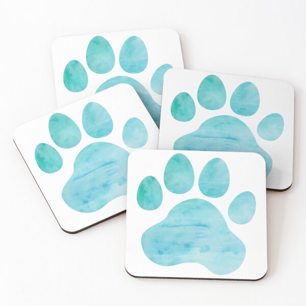 Item preview, Turquoise Watercolor Paw Print designed and sold by annmariestowe.