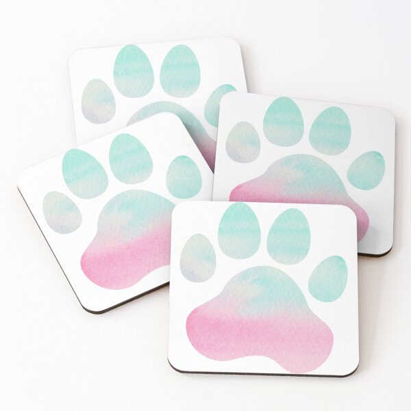Item preview, Pink and Teal Paw Print designed and sold by annmariestowe.