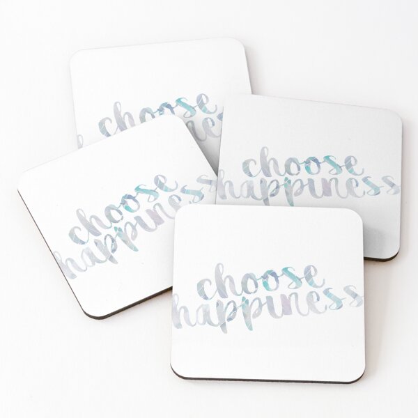 Item preview, Choose Happiness Blue and Grey Watercolor designed and sold by annmariestowe.