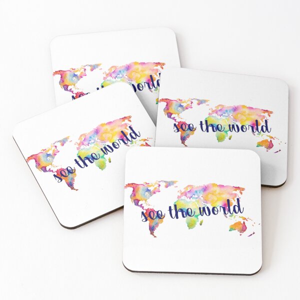 Item preview, See the World Watercolor Map designed and sold by annmariestowe.