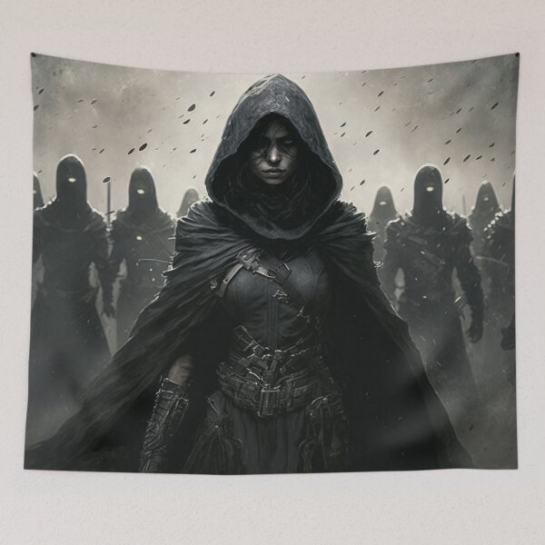 Item preview, Grim Female Warrior Leads Her Hoard of Dark Soldiers to Battle designed and sold by Dragonstrom.