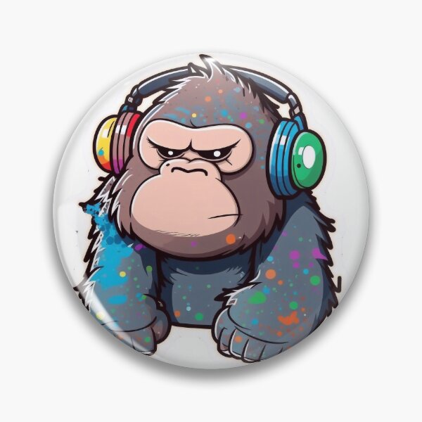 Item preview, Grim gorilla with headphones designed and sold by knuppify.