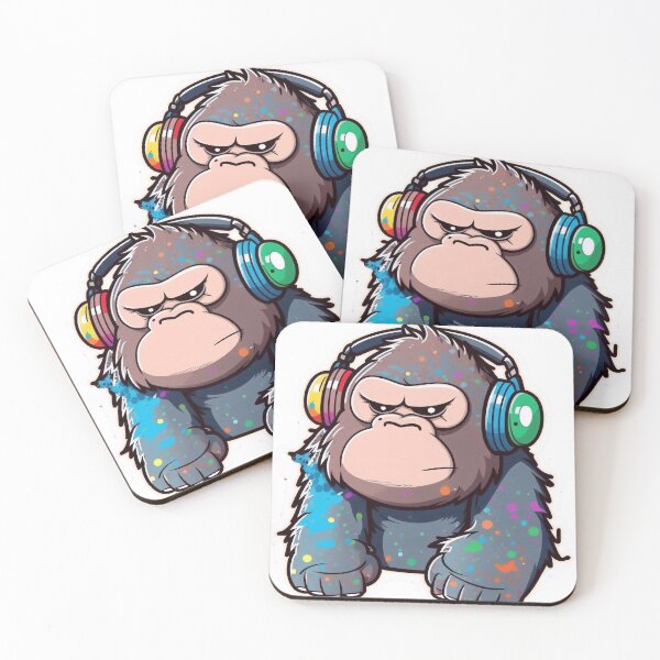 Item preview, Grim gorilla with headphones designed and sold by knuppify.