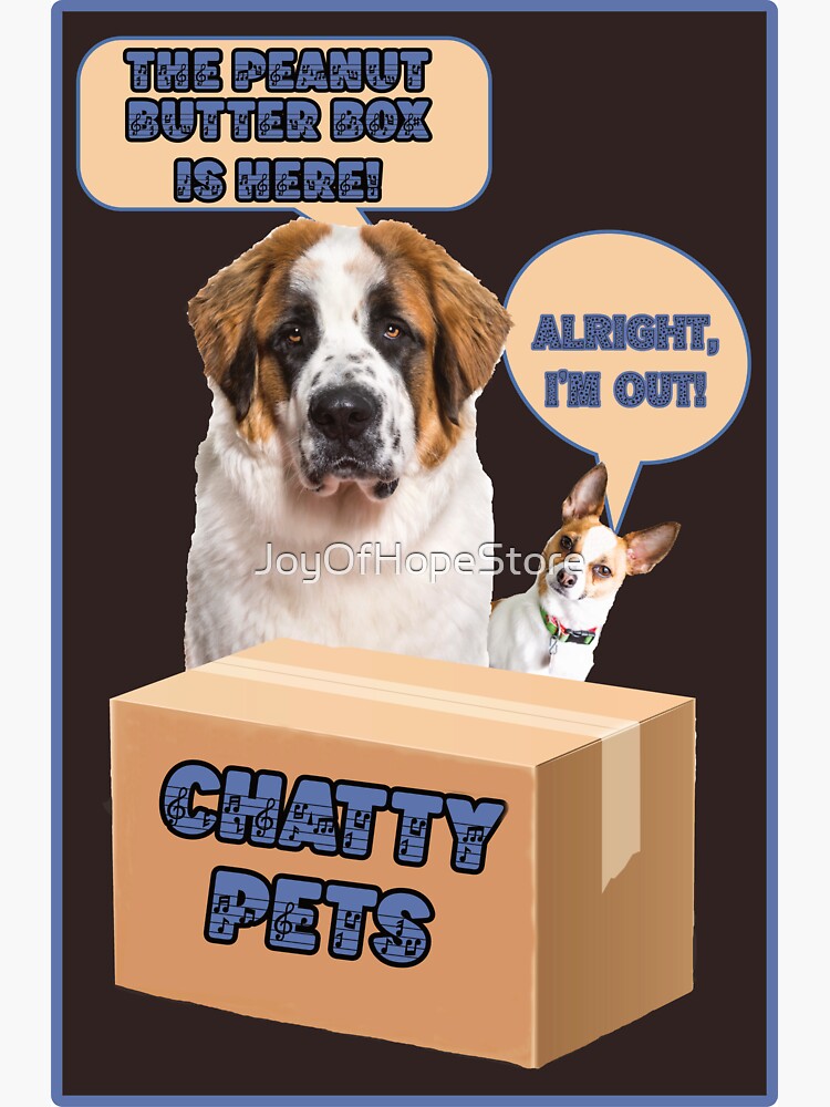 The Peanut Butter Box Is Here: Doggy Duo Version Funny St. Bernard Dog  Commercial Humor Pet Mat for Sale by JoyOfHopeStore