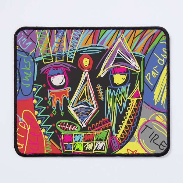 Item preview, Funky Abstract Style Art Face with Dots and Stripes Posters for decoration, mummy posters designed and sold by Axel Christian.