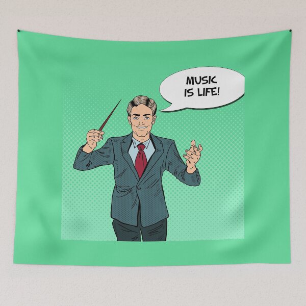 Item preview, Pop Art Music Conductor Man with a Baton. designed and sold by ivector.