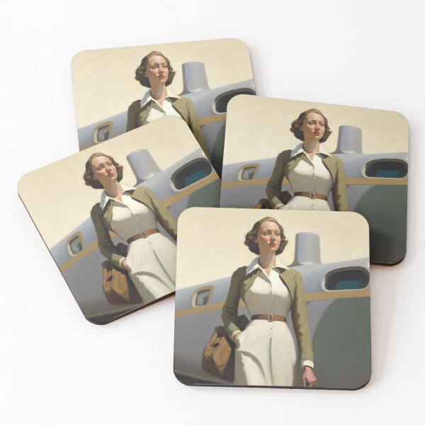 Item preview, Traveling woman, vintage art designed and sold by Lonesomefolk.