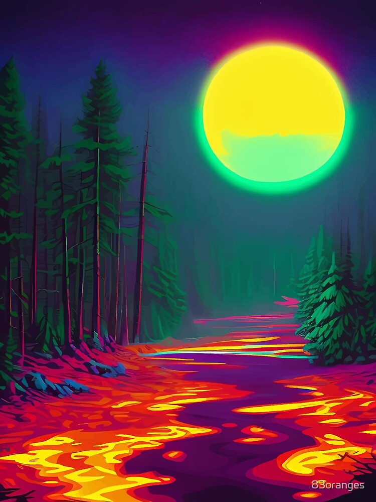 neon moon painting