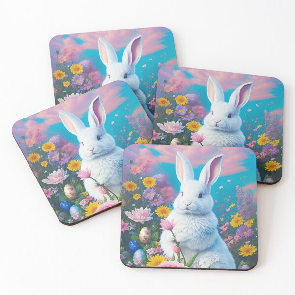 Item preview, Colorful Festive Easter Eggs Easter Bunny Spring Flowers Version 73 designed and sold by DreamingAwake1.