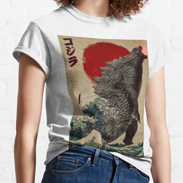 Vintage Japanese Godzilla Great Wave  Classic T-Shirt