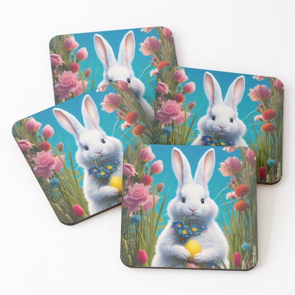 Item preview, Colorful Festive Easter Eggs Easter Bunny Spring Flowers Version 74 designed and sold by DreamingAwake1.