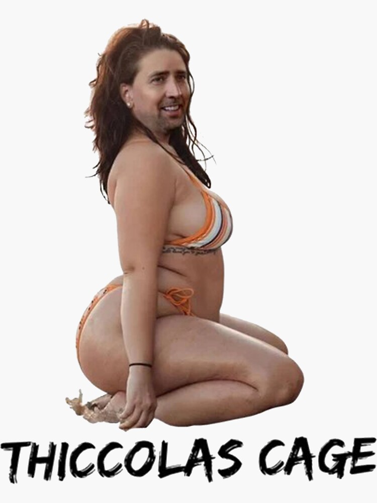 Thiccolas Cage Funny Sticker
