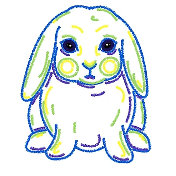 Artwork thumbnail, Colorful Lop Rabbit by mostlyrabbits