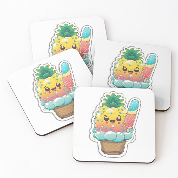 Item preview, Pineapple Shave Ice - Kawaii Emoji Sticker Art, Kawaii Art, Laptop Sticker, Water Bottle Sticker, Kawaii Stickers designed and sold by zookawaii.