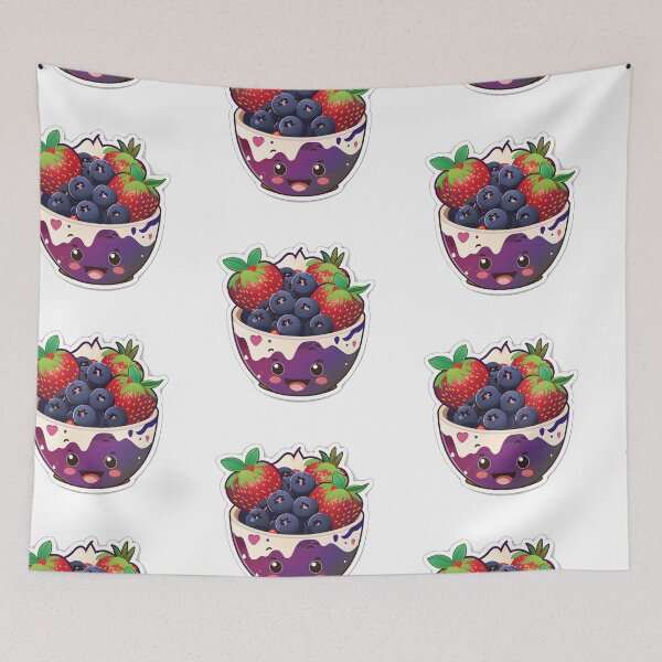 Item preview, Fruity Bowl - Kawaii Emoji Sticker Art, Kawaii Art, Laptop Sticker, Water Bottle Sticker, Kawaii Stickers designed and sold by zookawaii.