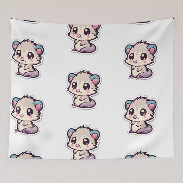Item preview, Opal Opossum - Kawaii Emoji Sticker Art, Kawaii Art, Laptop Sticker, Water Bottle Sticker, Kawaii Stickers designed and sold by zookawaii.