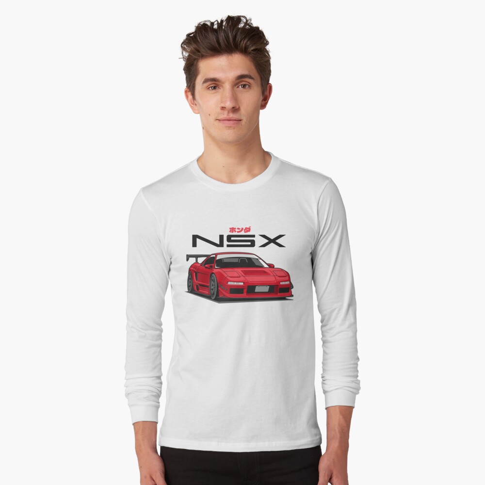 Honda Acura NSX 1990 - 2005 Full Speed T-Shirt - Long Sleeves - Speed Effect Navy Blue / Small / Front of T-Shirt