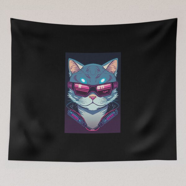 Item preview, Cyberpunk cat - Gang Leader | "Cybercat Chronicles" collection designed and sold by RESToRAPTOR.