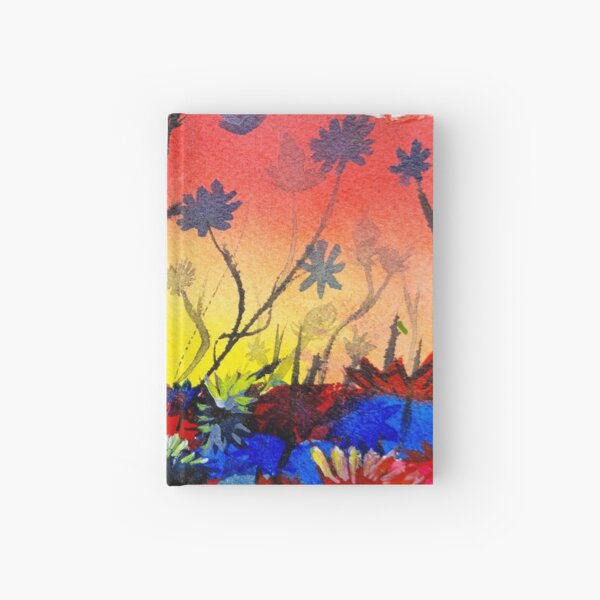 Sunset scenery with flowers Hardcover Journal