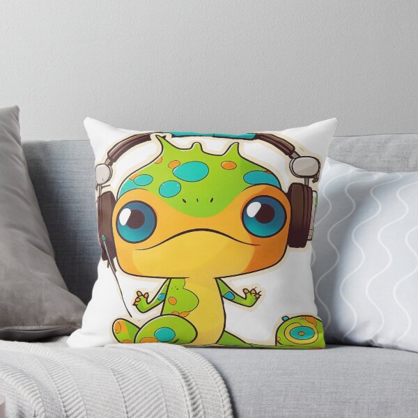 Item preview, Cute green musical gecko designed and sold by knuppify.