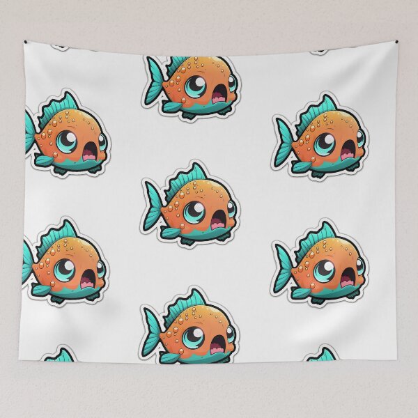 Item preview, Paddy Piranha - Kawaii Emoji Sticker Art, Kawaii Art, Laptop Sticker, Water Bottle Sticker, Kawaii Stickers designed and sold by zookawaii.