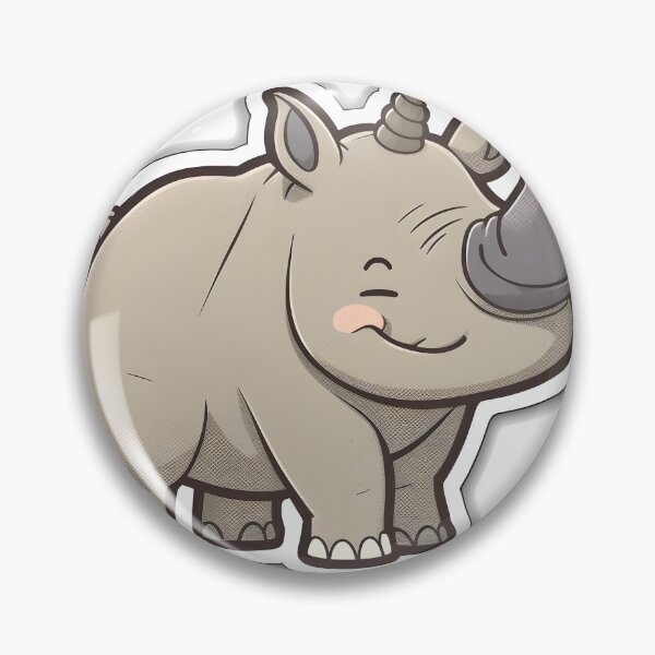 Item preview, Rosy Rhino- Kawaii Emoji Sticker Art, Kawaii Art, Laptop Sticker, Water Bottle Sticker, Kawaii Stickers designed and sold by zookawaii.
